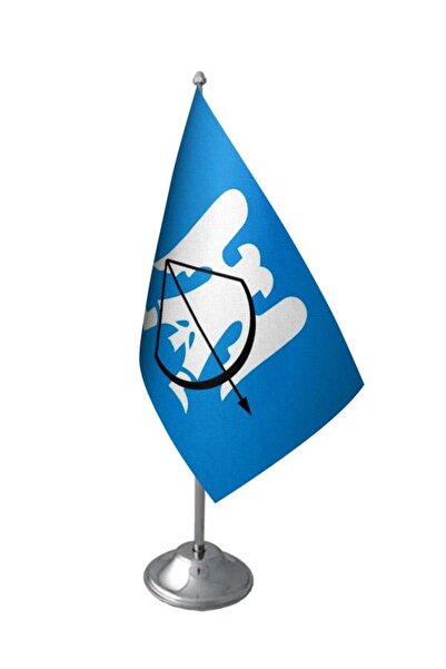 Saturn Masa Üstü Selçuklu Devleti Bayrağı Krom Direk Masa Bayrak Seti