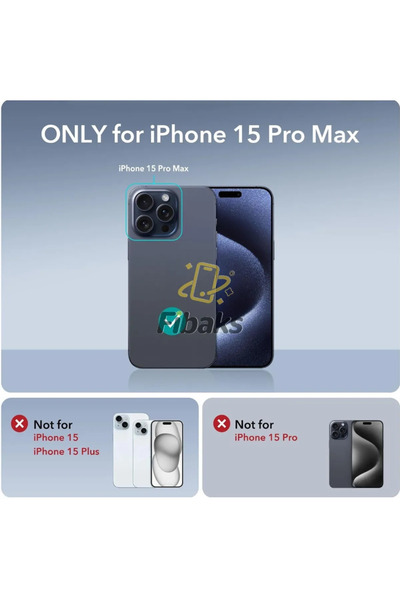 Fibaks İphone 15 Pro Max Uyumlu Kılıf Magsafe Wireless Kablosuz Şarj Destekli Sert Şeffaf Darbe Emici Kapak