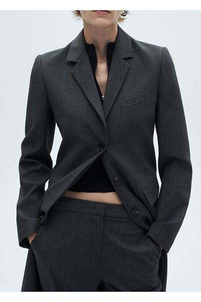 MANGO Woman Overcoat - Stylish Designed Scroll Fabric