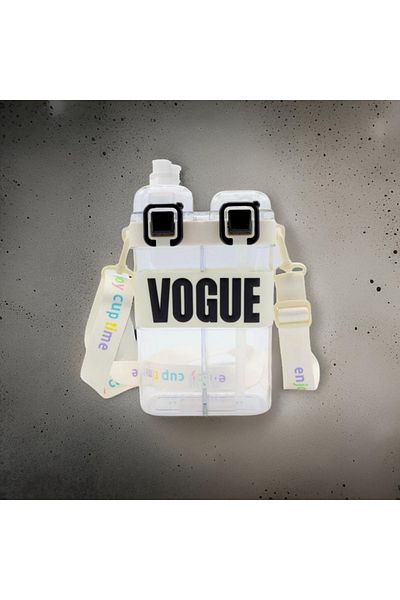 M&B WATER BOTTLE Double Compartment Vogue Water Bottle, Double Lid, Straw, Neck Hanging Children's School Water Bottle