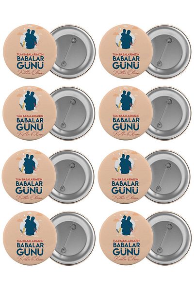 Saturn Father's Day Bag Badge Set 8 Pieces Biggest Size 5.8cm Pin Brooch