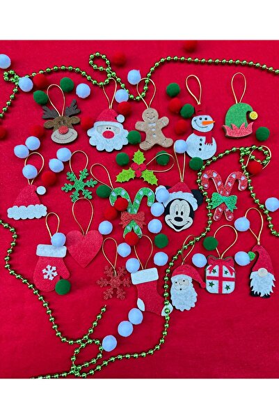 Yumuşakkeçe Yılbaşı Süsü Ağaç Süsü Keçe Figür 18 Parça