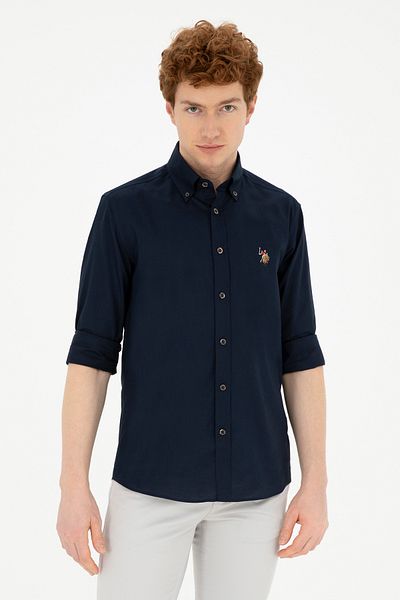 U.S. Polo Assn. Тъмносиня мъжка риза с дълъг ръкав -50281921-VR033