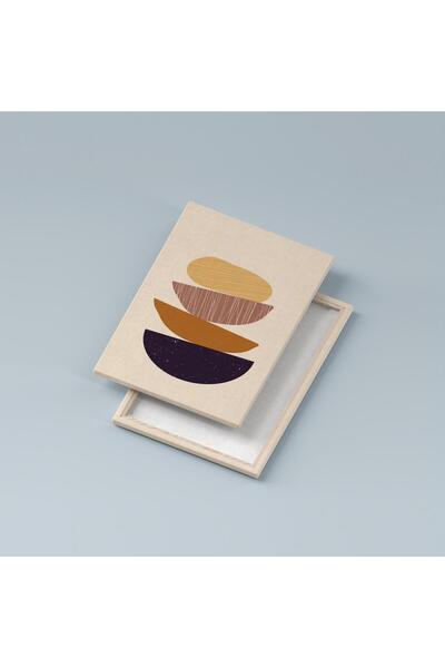 Saturn Bohem Minimal Kanvas Duvar Tablosu 3'lü Tablo Seti 40x55cm Boho Soyut Canvas