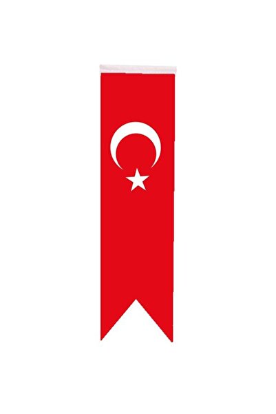 Saturn Masa Üstü Kırlangıç Türk Bayrağı 8x30cm Çift Taraflı Saten Kumaş