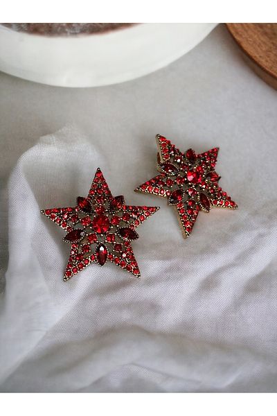 FAYRA ACCESSORIES Crystal Jewelled Star Earrings
