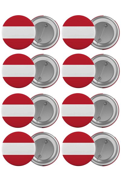 Saturn Austrian Flag Bag Badge Set 8 Pieces Biggest Size 5.8cm Pin Brooch