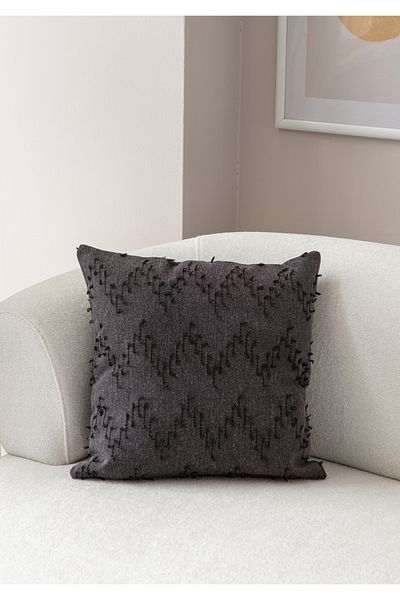 Ottoson Black Linen Throw Pillow Cover - 43X43 Single Decorative Polka Dot