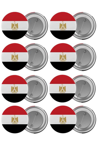 Saturn Egyptian Flag Bag Badge Set 8 Pieces Biggest Size 5.8cm Pin Brooch