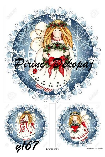 LİNEART Lineart Yılbaşı Deseni Pirinç Dekopaj Kağıdı No:Y167- 29x42cm