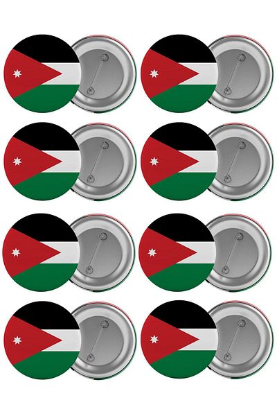 Saturn Jordan Flag Bag Badge Set 8 Pieces Biggest Size 5.8cm Pin Brooch