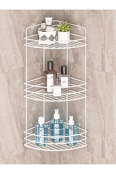 MultiStore Stainless Lifetime Bathroom Organizer - Shampoo Holder White Tk03