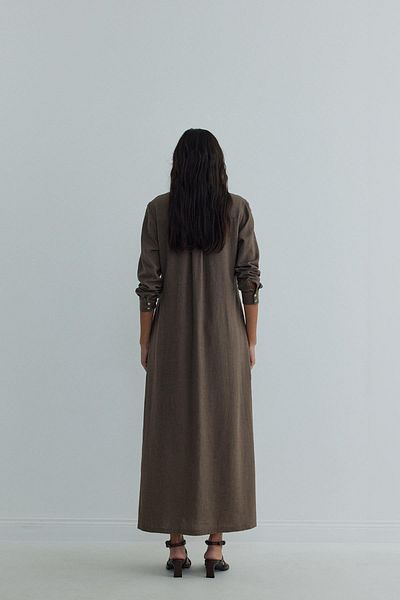 Suud Collection Polo Neck Καφέ Ωραίο φόρεμα