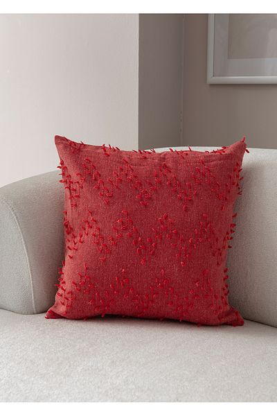 SWITA 43x43 Pernă decorativă cu buline din in roz