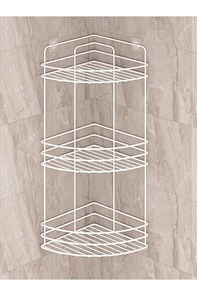 MultiStore Stainless Lifetime Bathroom Organizer - Shampoo Holder White Tk03