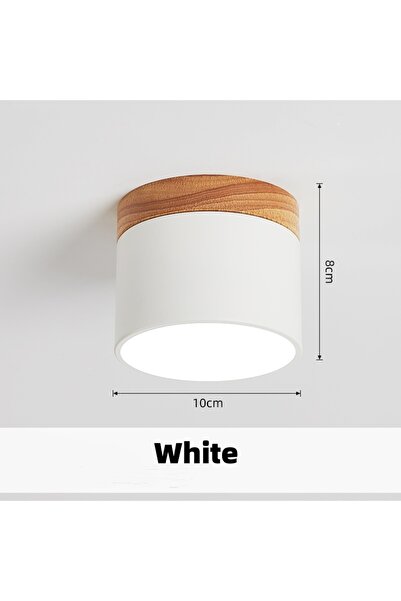 Choice مصباح سقف LED أبيض صغير وعصري، يعمل بجهد 220 فولت، بتصميم دائري مزخرف بالخشب، إضاءة داخلية مبتكرة