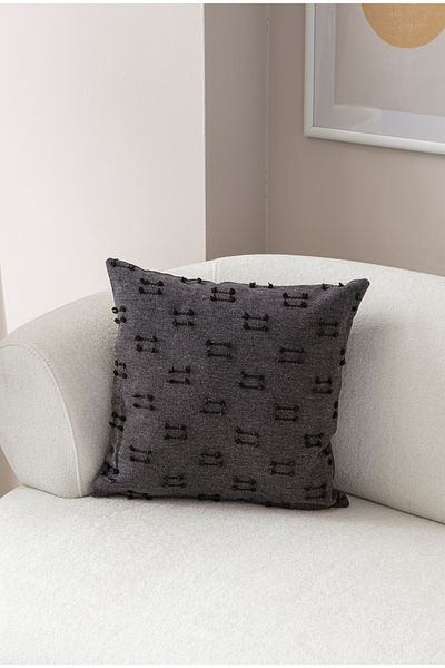 Ottoson Black Linen Throw Pillow Cover - 43X43 Single Decorative Polka Dot