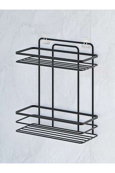 MultiStore Stainless Lifetime Bathroom Organizer - Shampoo Holder Black Lş02