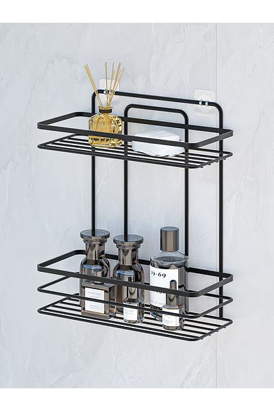 MultiStore Stainless Lifetime Bathroom Organizer - Shampoo Holder Black Lş02