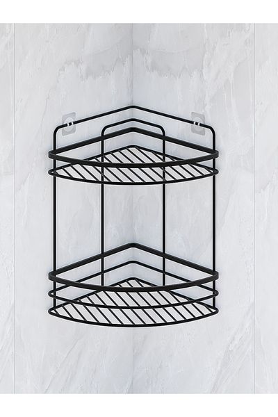 MultiStore Stainless Lifetime Bathroom Organizer - Shampoo Holder Black Lk02