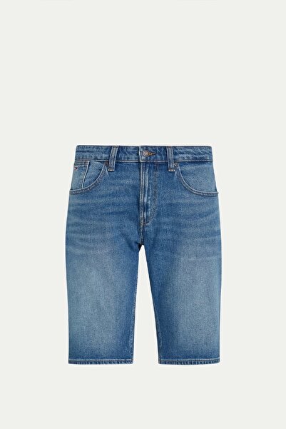 Tommy Hilfiger Erkek Marka Logolu Şık Görünüşlü Kısa Kapri Pantolon Denim Mavi Kapri DM0DM18792 1A5