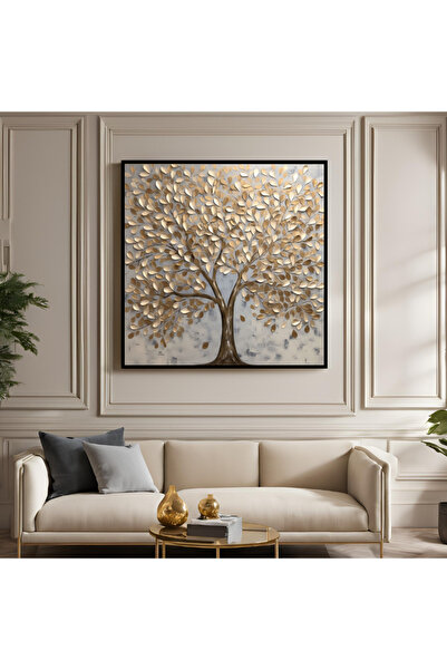 Markazip Siyah Metal Çerçeveli Kanvas Tablo 90x90cm Kod: EYL89-S