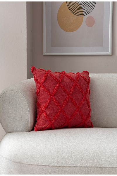 SWITA 43x43 Pernă decorativă cu buline din in roz