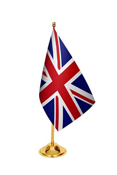 Saturn Masa Üstü Ingiltere Bayrağı Pirinç Direk Masa Bayrak Seti