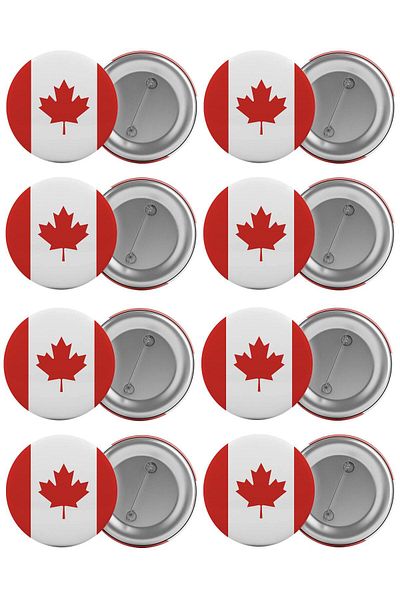 Saturn Canadian Flag Bag Badge Set 8 Pieces Biggest Size 5.8cm Pin Brooch