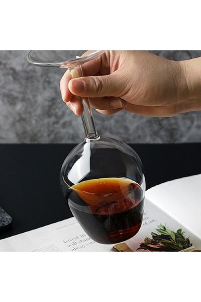Choice 400ml 1pc Creative Upside Down Wine Glass 400ml Long Stem Red Wine Cup With Fun Inverted Design Uniq