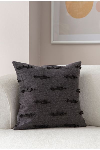 Ottoson Black Linen Throw Pillow Cover - 43X43 Single Decorative Polka Dot