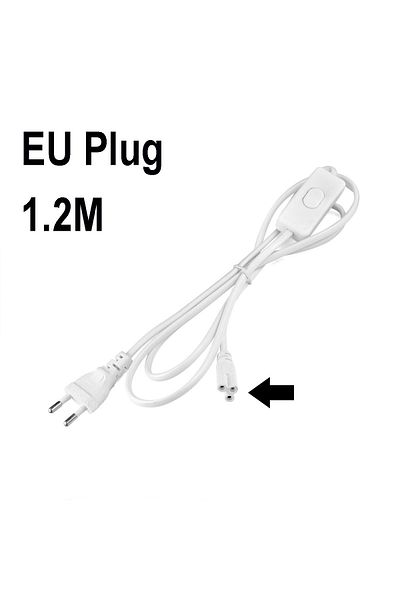 Lcamaw Eu Plug 1.2m Tube T5 T8 Us /eu Plug Switch Cable 1.2m Power Adapter 110v 220v 230v,lighting Accessor