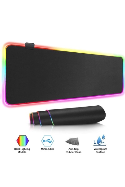 Choice RGB 90 x 40 x 0.4cm RGB Mouse Pad RGB LED Light Mousepad Waterproof La...