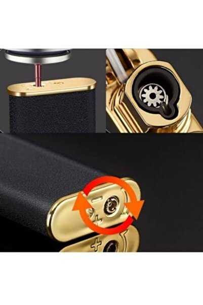 KdrElektronik Yeni Model Saatli timsah çakmak yandan kollu turbo gazlı