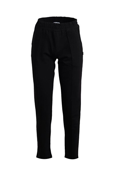 Uki SİYAH Beli Lastikli Yan Cepli Eşofman Altı