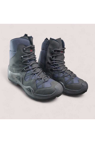 LIGHTINGHM Στρατιωτικό Κάμπινγκ Tactical SMOKED Φερμουάρ εξωτερικού χώρου από συνθετικό δέρμα Tactical Winter Boots