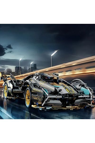 Choice 2024 Black V12 Block Roadster RC Tech Racer 1:14DIY Roadster building block assembly Block car to...