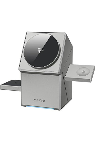 Choice شاحن لاسلكي مغناطيسي 3 في 1 بتقنية Qi2، رمادي فضي، يدعم الشحن السريع ب...