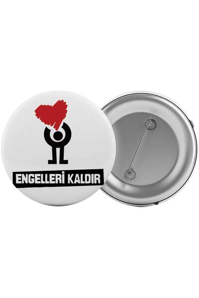 Saturn Engelleri Kaldır Engelli Haftası Çanta Rozeti 20 Adet En Büyük Boy 5.8...