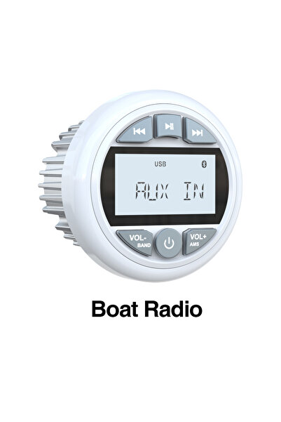 Choice راديو قارب MP3 من GRANDnavi، أبيض، ستيريو بحري، بلوتوث، مقاوم للماء بمعيار IPX5، راديو FM/AM، راديو رقمي
