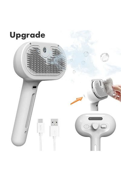Choice Upgraded White Upgraded Pet Spray Grooming Comb Steamy Floating Hair Removal Cleaning Steam Brush St