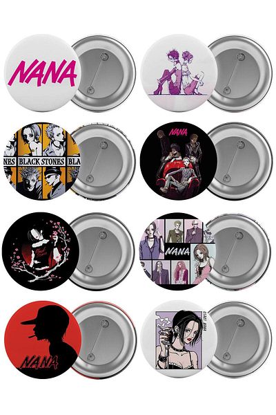 Saturn Nana Bag Badge Set 8 Pieces Biggest Size 5.8cm Pined Brooches