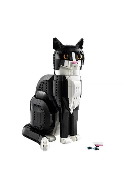 Choice No Box 1710pcs 21349 Tuxedo Cat 43247 Lion Animal Model Building Blocks Assemble Cute Cartoon Bricks
