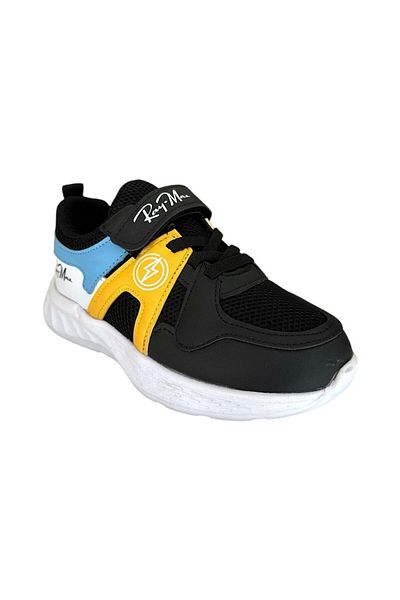 Liger Pantofi sport pentru copii negri și Sari - cu velcro și șireturi