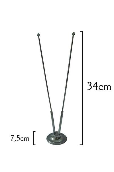 Saturn Masa Üstü Atatürk Imzalı Bayrağı Türk Bayrağı Ikili Krom Direk Masa Bayrak Seti