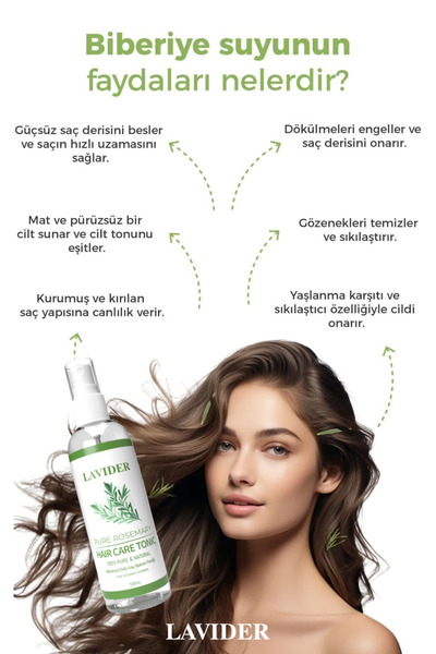 Lavider Biberiye, Gül, Papatya, Lavanta Özlü 4'lü Karışım Saç Bakım Toniği ( ...