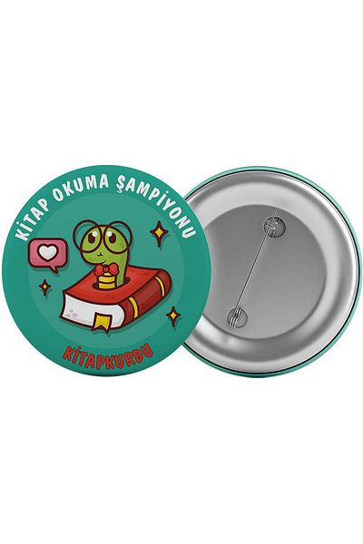 Saturn Bookworm Bag Badge 20 Pieces Book Reading Champion Biggest Size 5.8cm Pin Brooch