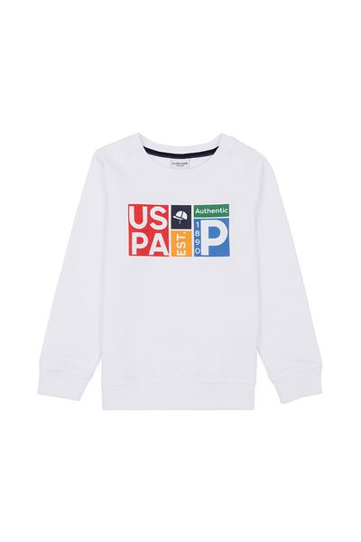 U.S. Polo Assn. Boy's White Crew Neck Sweatshirt 50282002 -Vr013