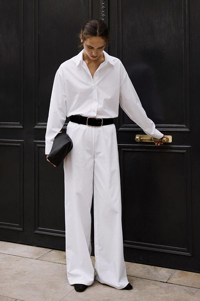 Suud Collection Basic White Poplin Trousers