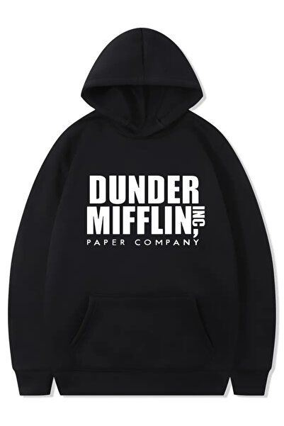 bellanova DUNDER MIFFLIN Letters Print Unisex Oversize Μαύρο Φούτερ - Ανδρικά...